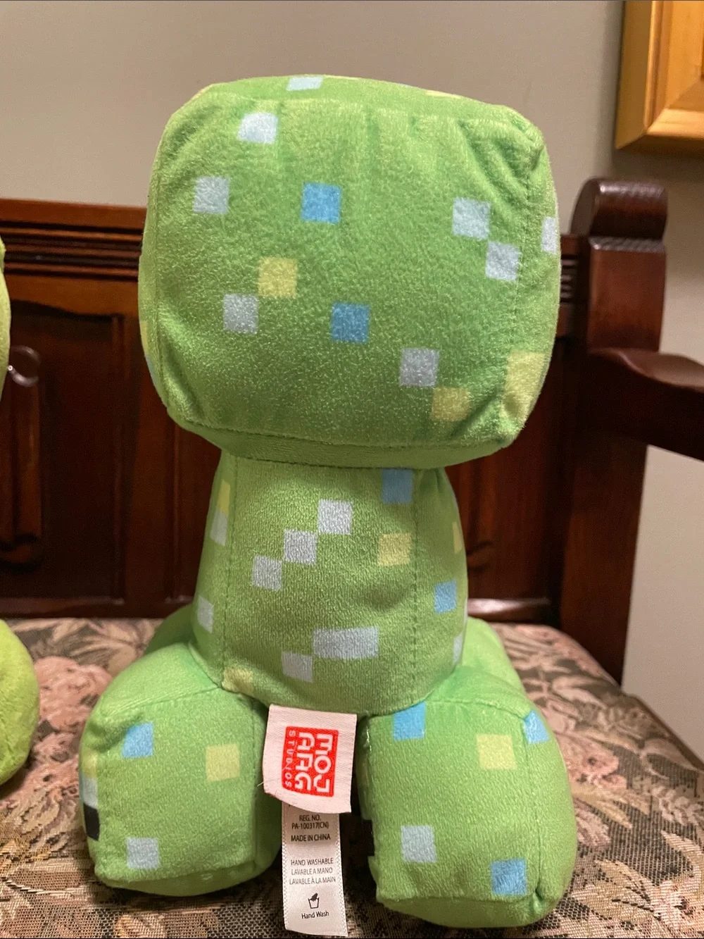 2 Minecraft Green Pixel Creeper Plush Toy